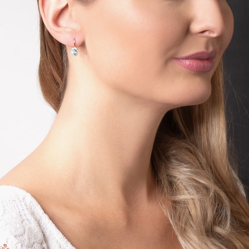 Kolczyki Savicki: złote, diamenty, topazy